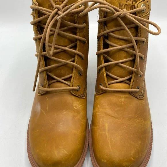 Kodiak Canada Leather Lace Up Waterproof Ankle Boots Thinsulate Camel 8 Women - Picture 2 of 8